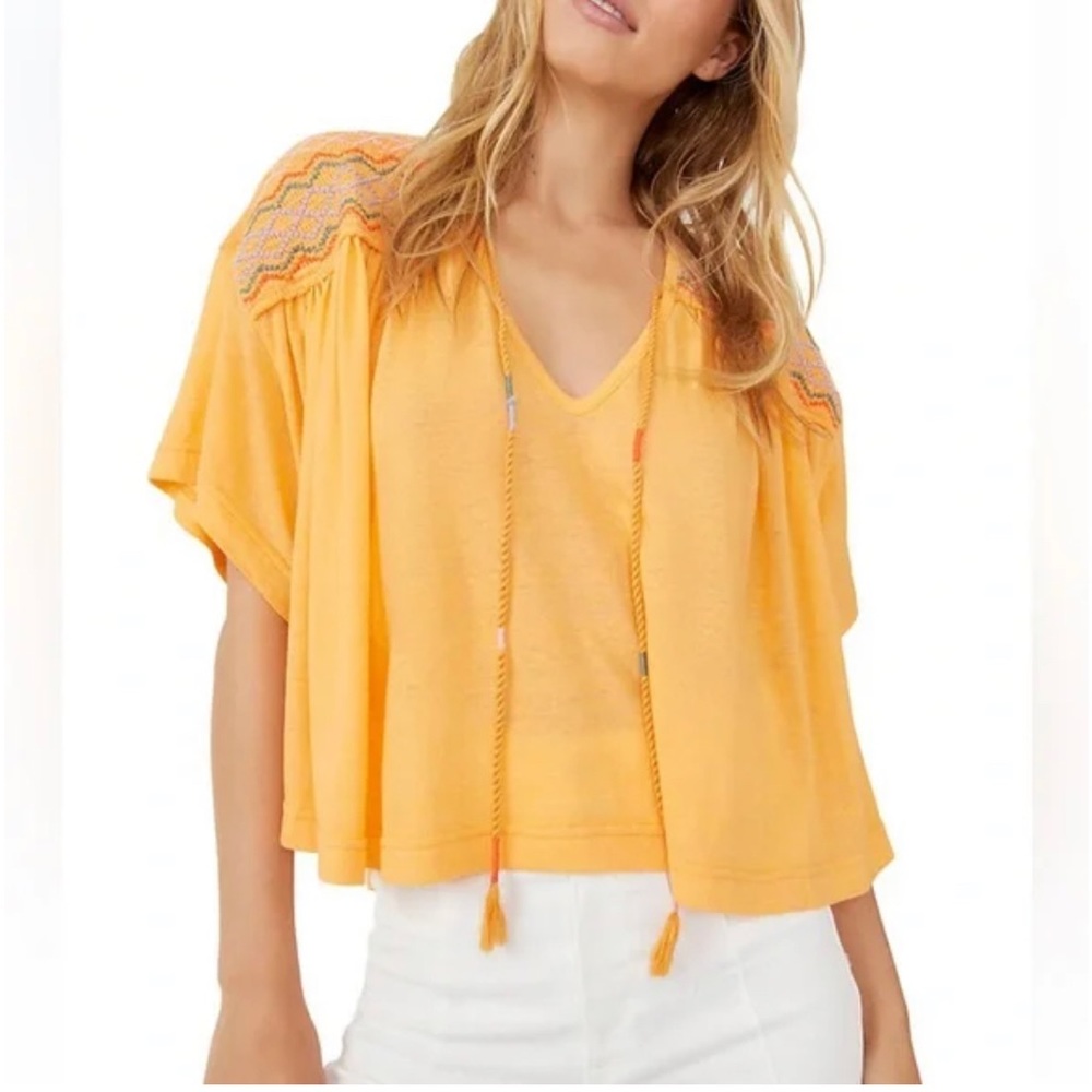 NWT FREE PEOPLE blouse Color CARROT GINGER SIZE: Small